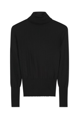 FITTED SWEATER TURTLENECK IN BLACK FITTED SWEATER TURTLENECK IN BLACK