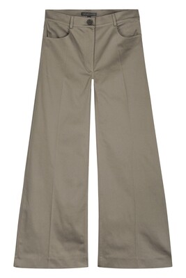 LOW WAISTED TROUSERS TAUPE ORGANIC COTTON SATIN