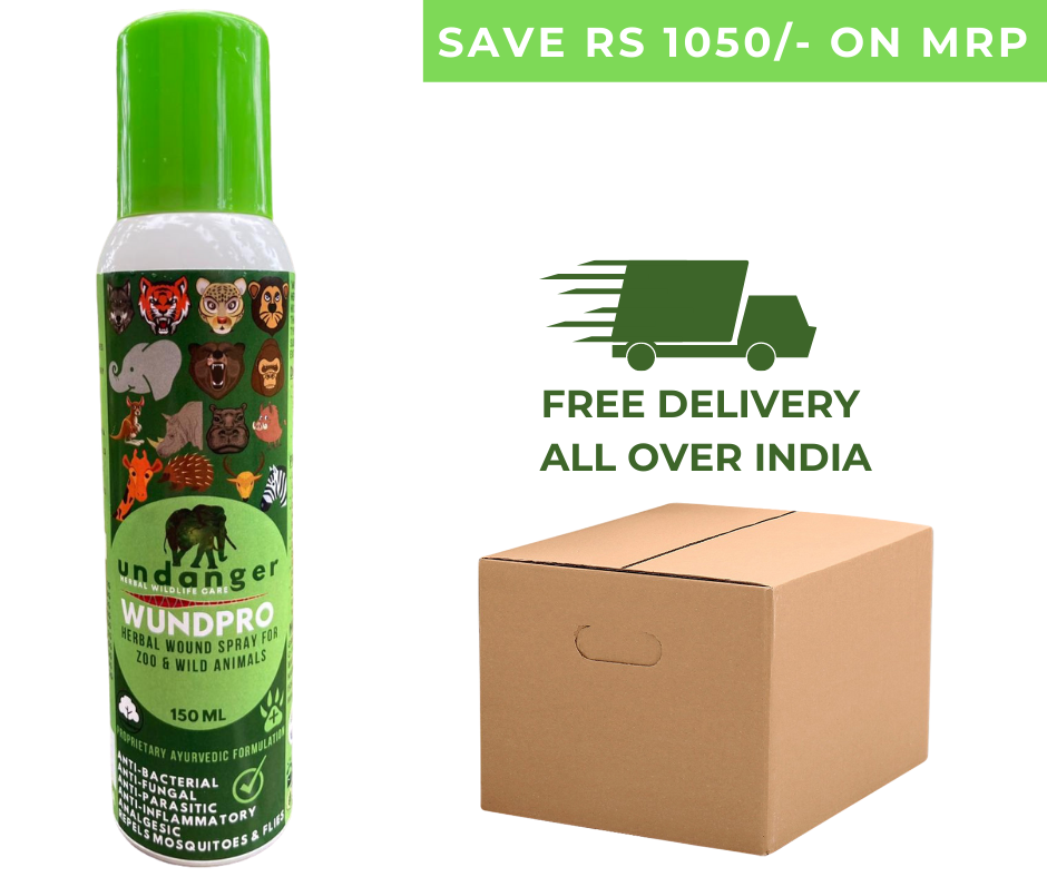 Undanger Wundpro - Herbal Topical Wound Cure Spray for Zoo & Wild Animals - 150ml (Box of 30 Sprays)