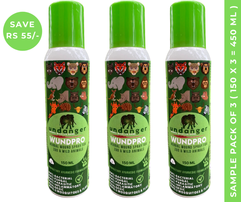 Undanger Wundpro - Herbal Topical Wound Cure Spray for Livestock & Farm Animals - 150ml (Box of 3 Sprays)