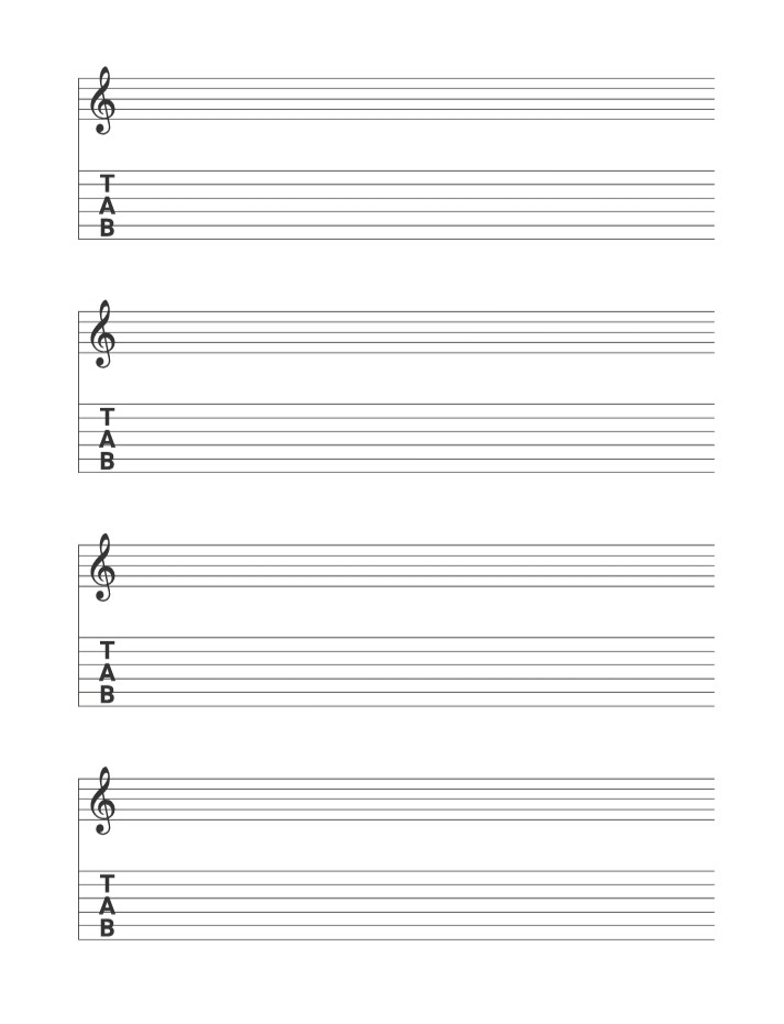 GUITAR STAFF BOOK WITH TAB &amp; TREBLE CLEF
