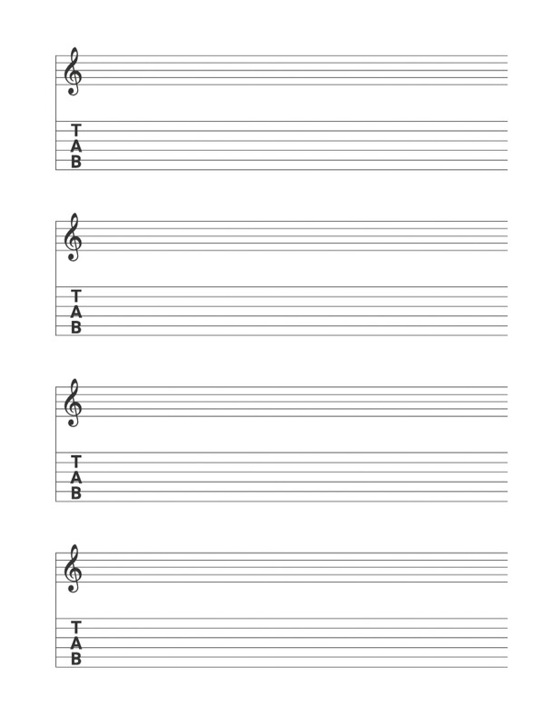 GUITAR STAFF BOOK WITH TAB &amp; TREBLE CLEF