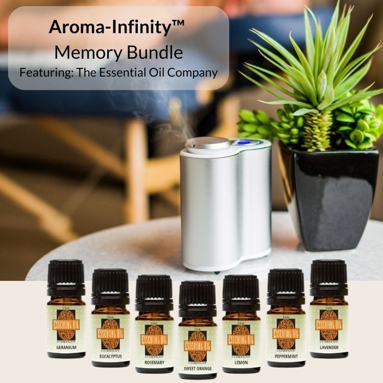 Aroma-Infinity™ MEMORY BUNDLE  (diffuser + 7 MEMORY Support Essential Oils (15ml Bottles)