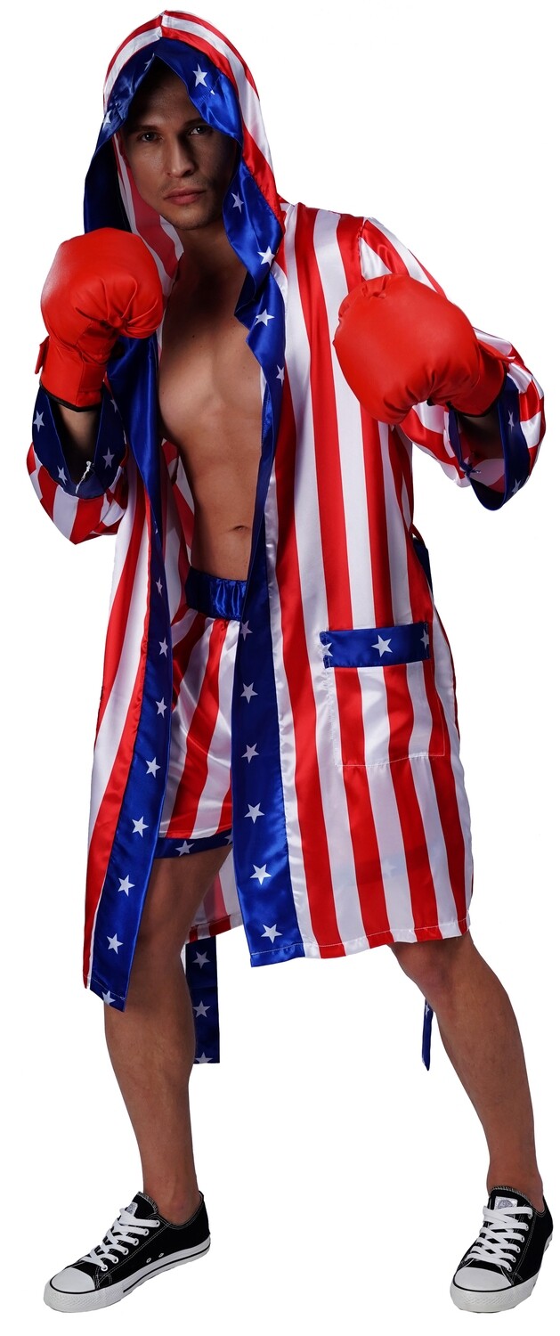 American Flag Satin Boxing Costume