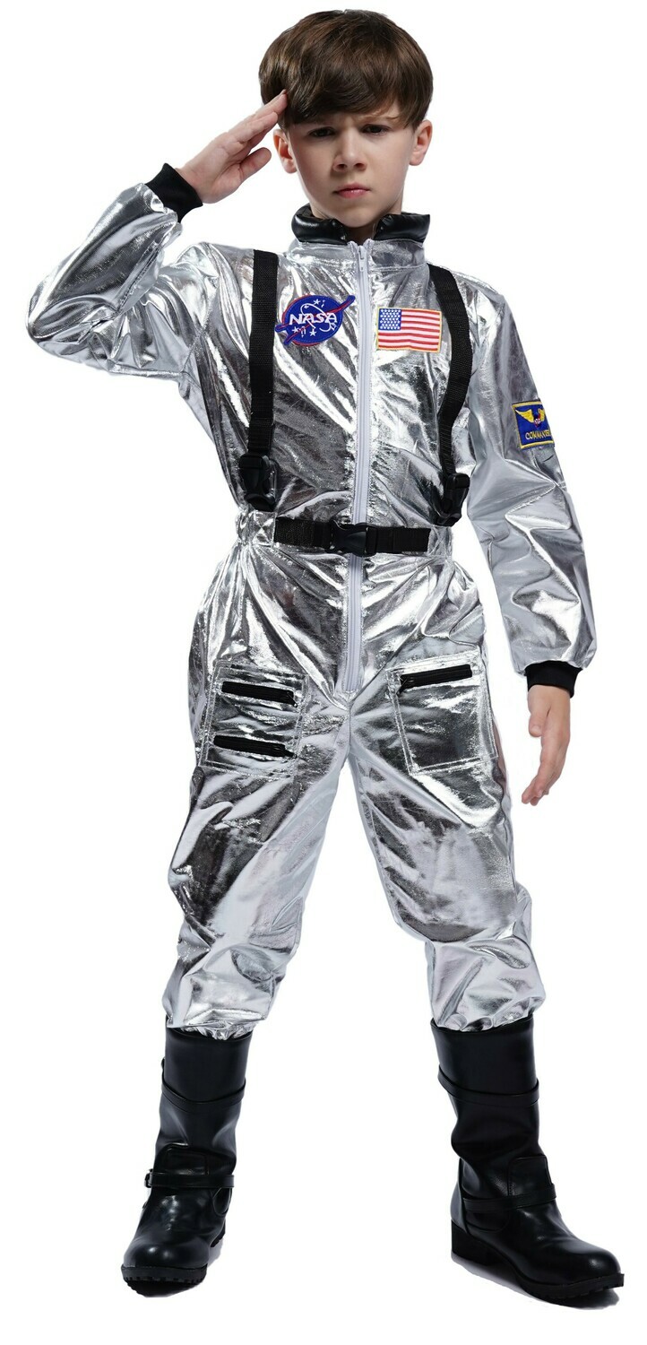Silver Kids Astronaut Space Suit Costume