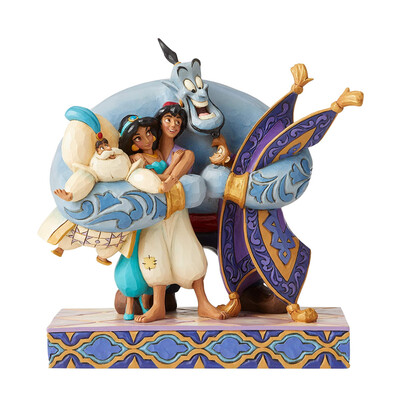 Disney Traditions by Jim Shore -  Aladdin Group Hug - Genie with Beard