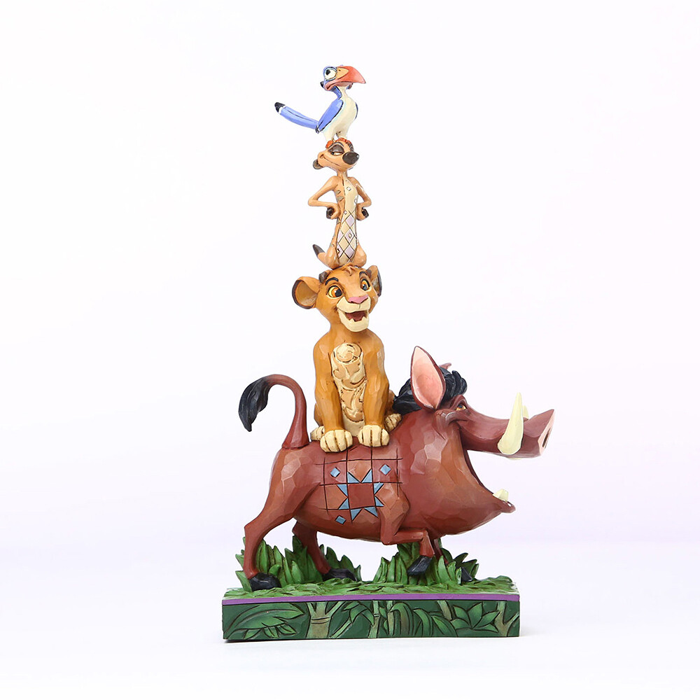 Disney Traditions by Jim Shore -  Simba, Pumbaa, Timon &amp; Zazu Stacked - Balance of Nature