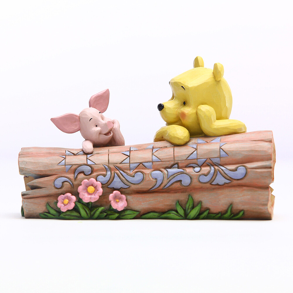 Disney Traditions by Jim Shore -  Pooh and Piglet on a Log - Truncated Conversation
