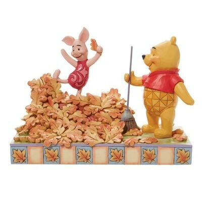 Disney Traditions by Jim Shore - Pooh and Piglet Jumping in to Fall