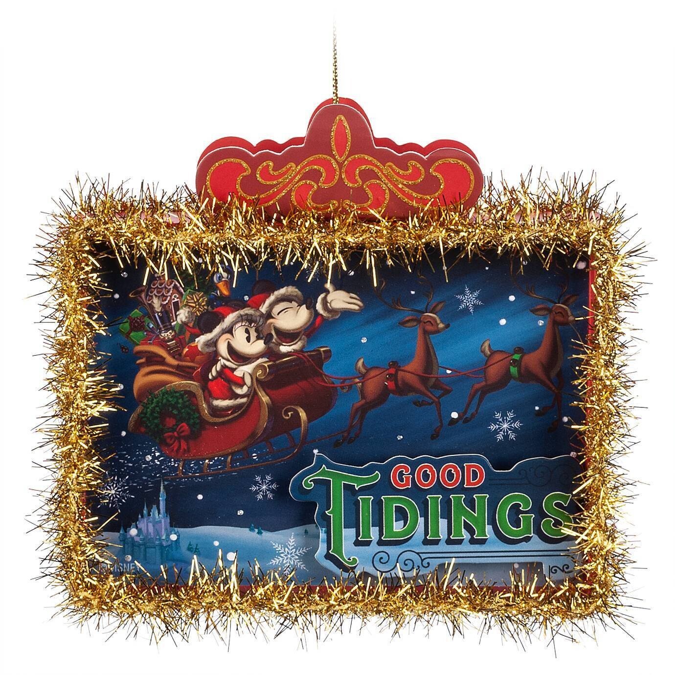 Mickey and Minnie Mouse Postcard Ornament