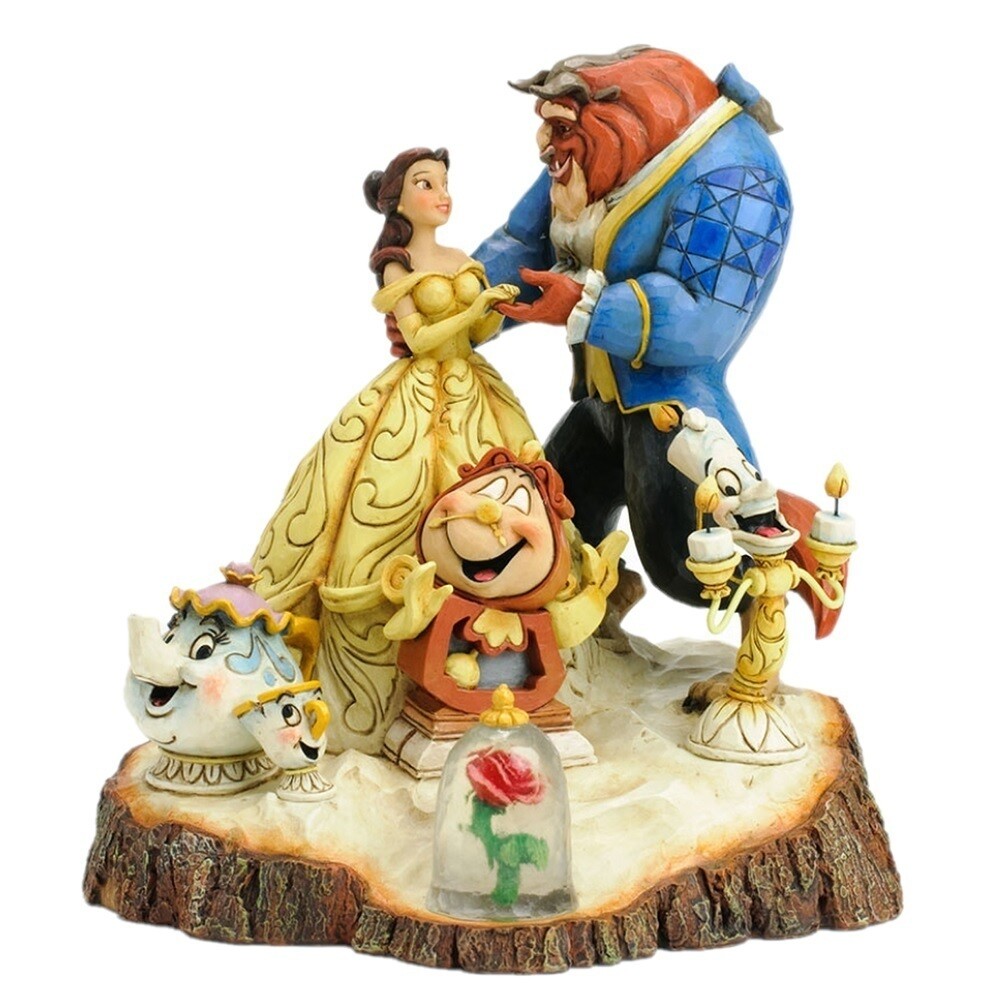 Disney Traditions by Jim Shore - Beauty and The Beast Carved by Heart - Tale As Old As Time