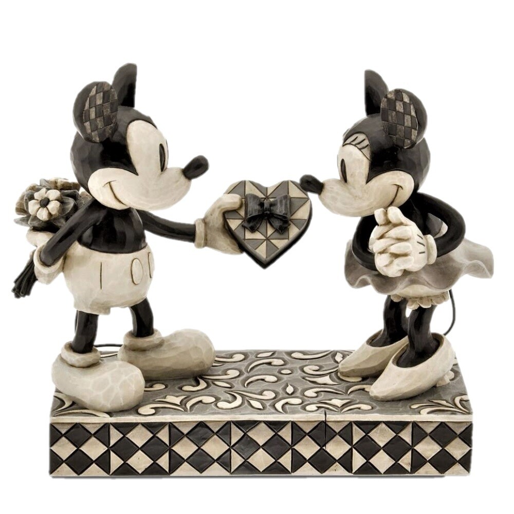 Disney Traditions by Jim Shore - Black and White Mickey and Minnie - Real Sweetheart
