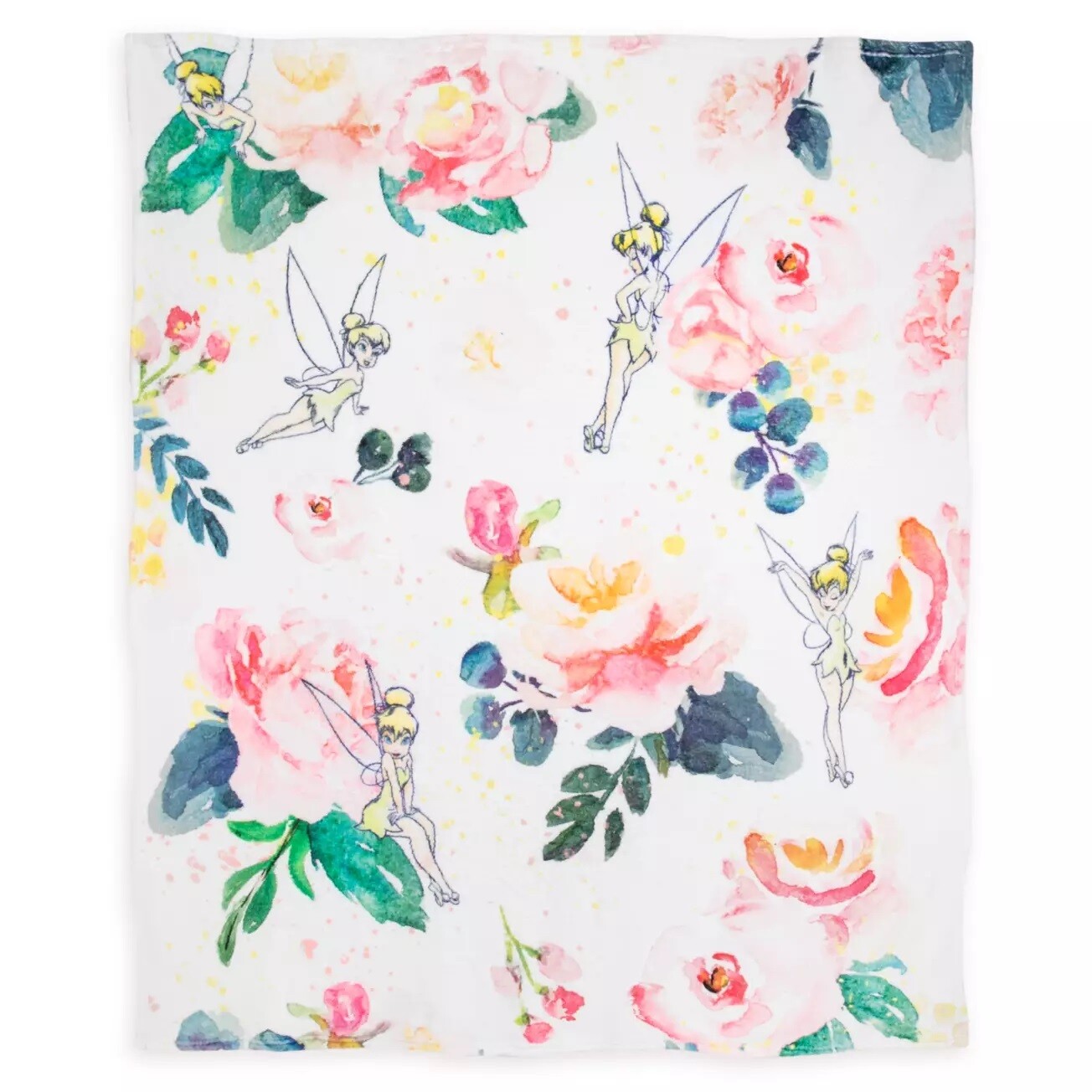 Tinker Bell Icon Floral Fleece Throw