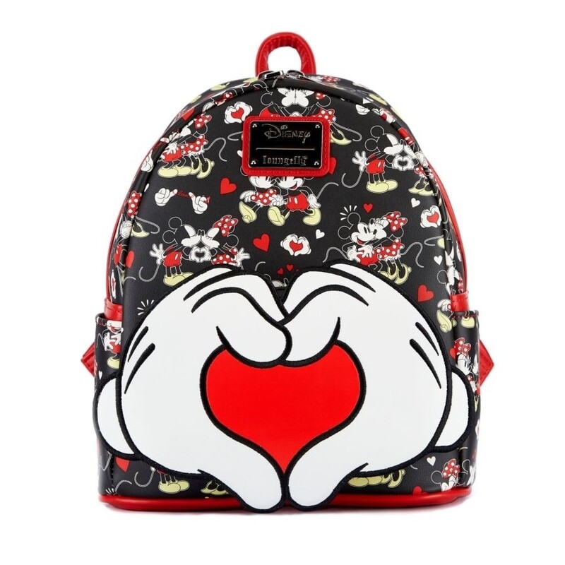 Loungefly Mickey and Minnie Heart Hands Mini Backpack