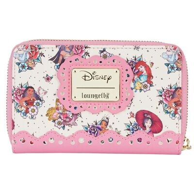 Loungefly Disney Princess - Floral Tattoo Zip Purse Wallet