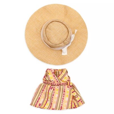 nuiMOs Outfit – Printed Wrap Dress with Sun Hat Set