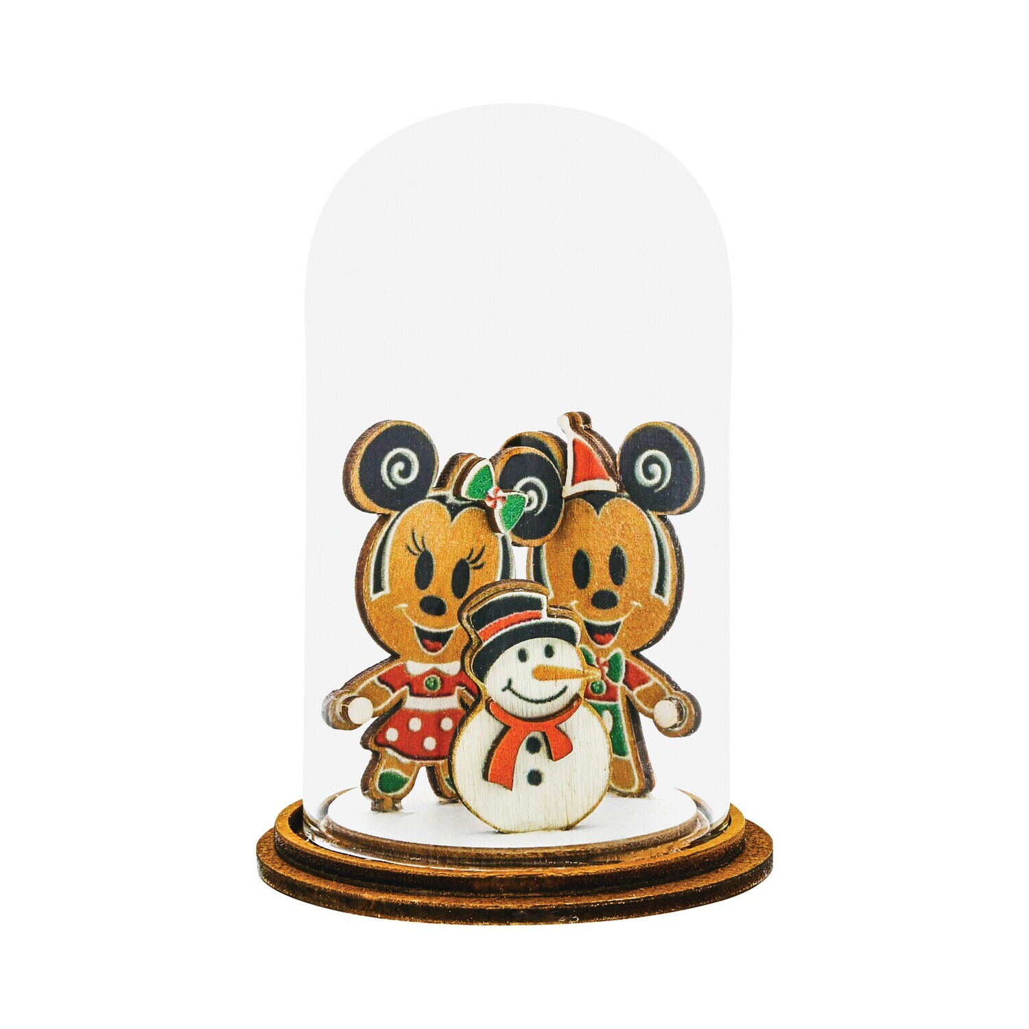 Enchanting Disney - Mickey &amp; Minnie Gingerbread in Dome with Snowman - Making Friends