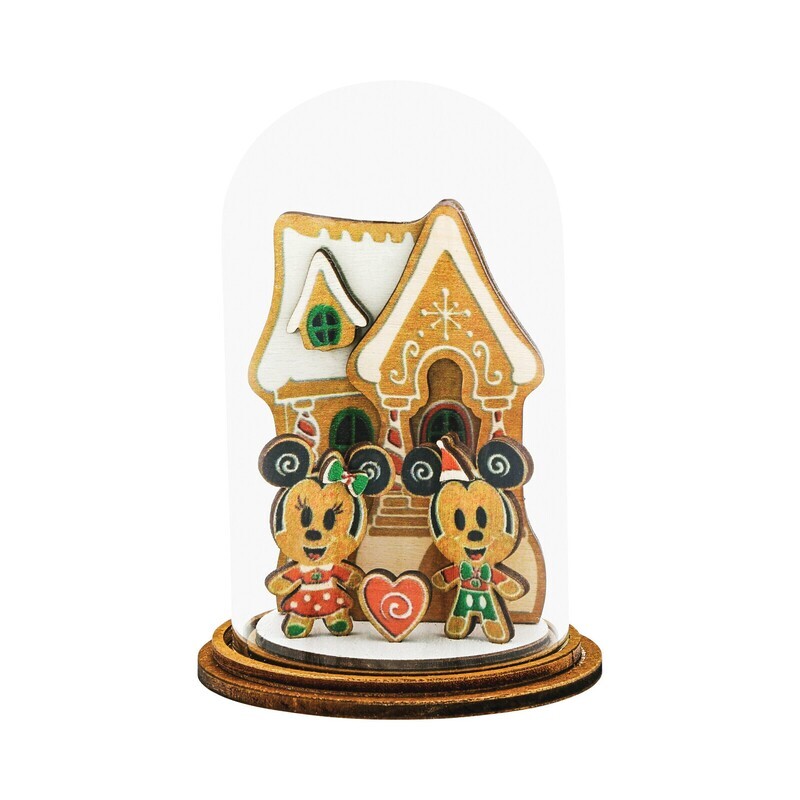 Enchanting Disney - Mickey &amp; Minnie Gingerbread House in Dome - Home for Christmas