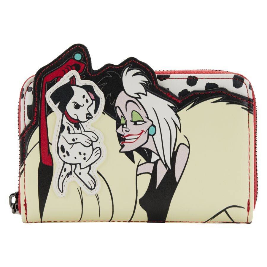 Loungefly 101 Dalmatians - Cruella De Vil Villains Scene Zip Around Purse