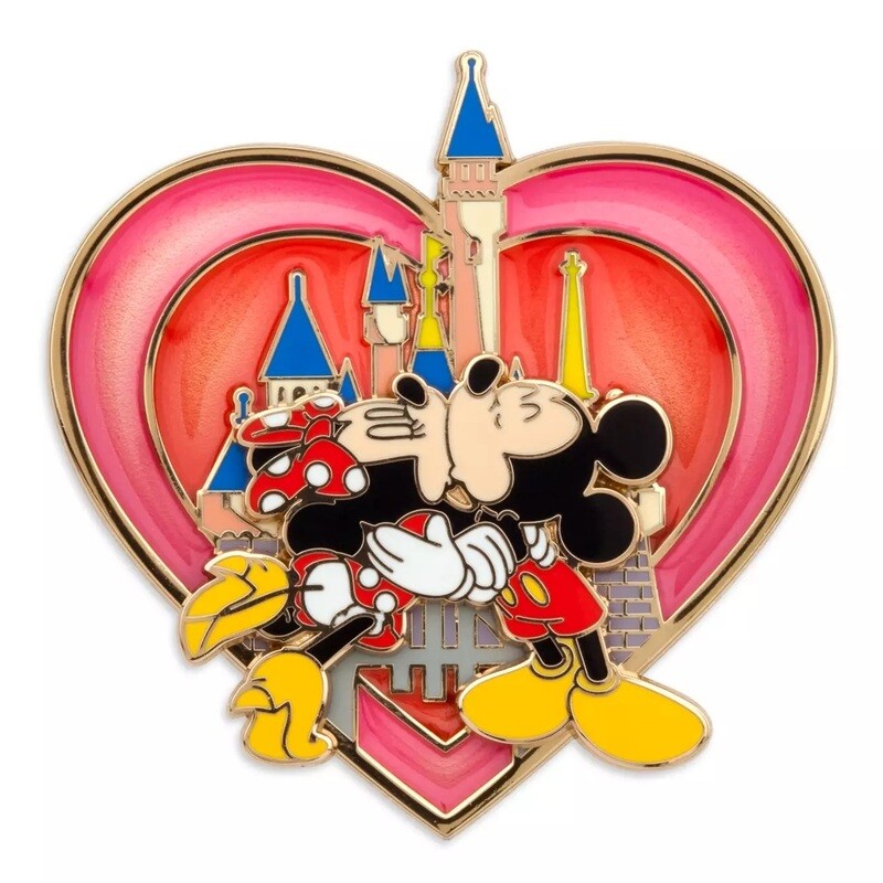 Mickey and Minnie Mouse Kissing Pin
