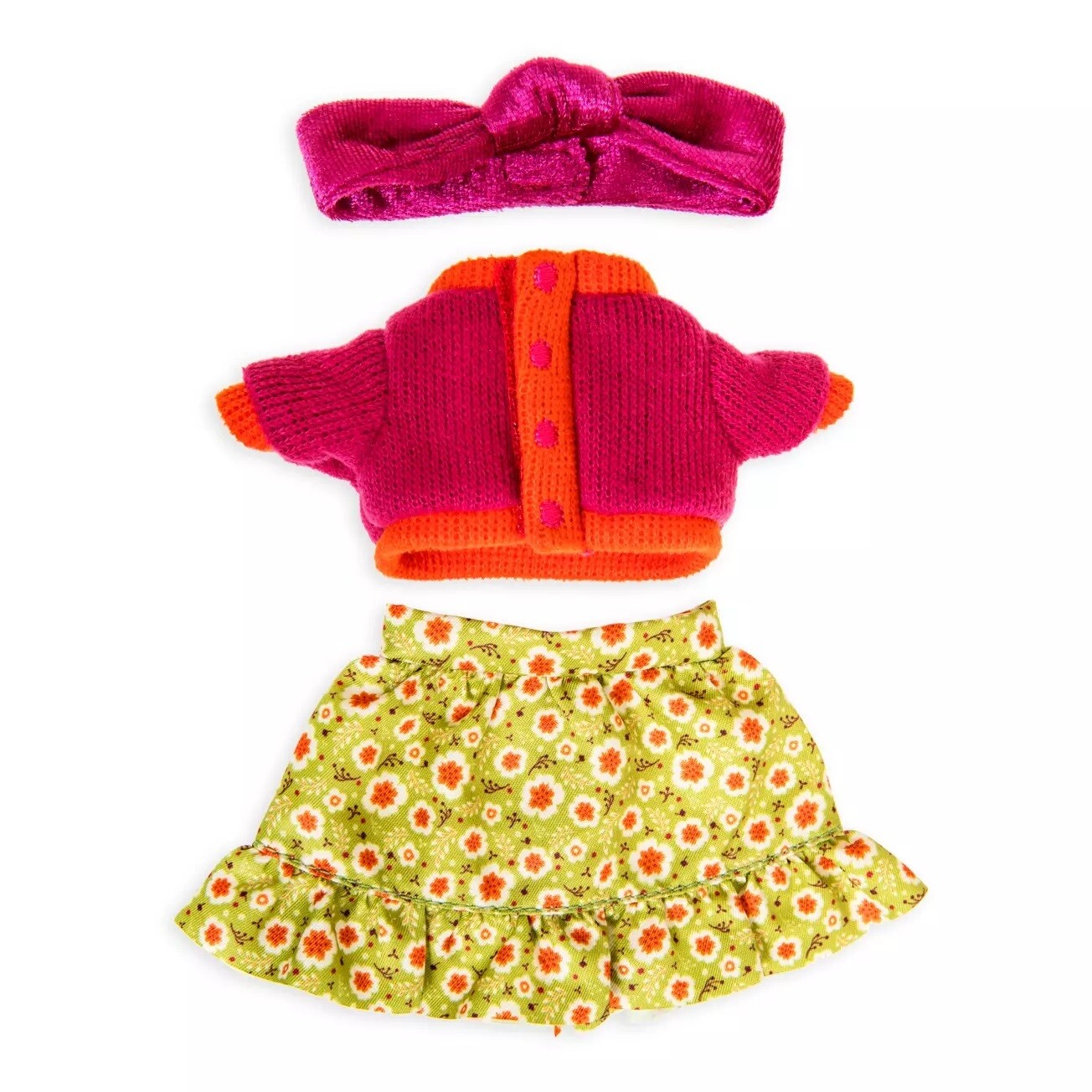 nuiMOs Outfit – Colour Blocked Sweater and Floral Skirt with Matching Headband