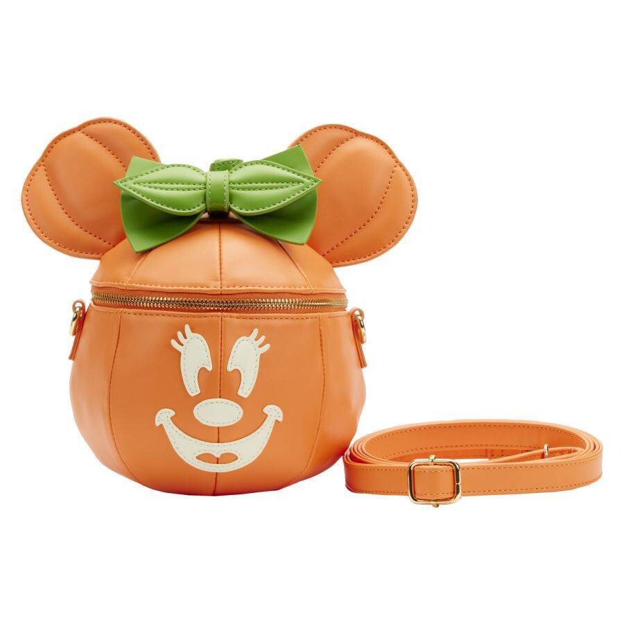 Loungefly Minnie Mouse Pumpkin Glow Face Crossbody Bag