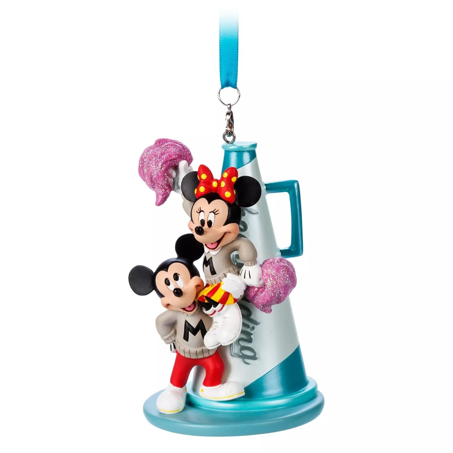 Mickey and Minnie Mouse Cheerleading Ornament
