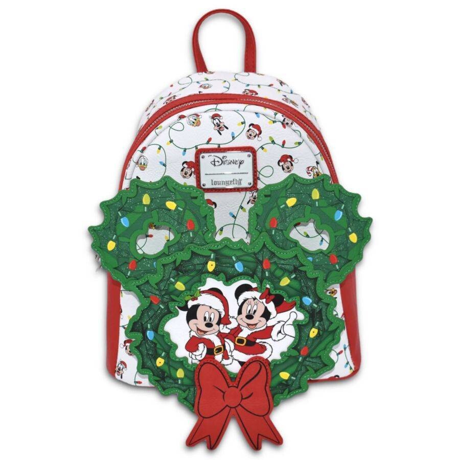 Loungefly Mickey, Minnie and Friends Wreath US Exclusive Mini Backpack