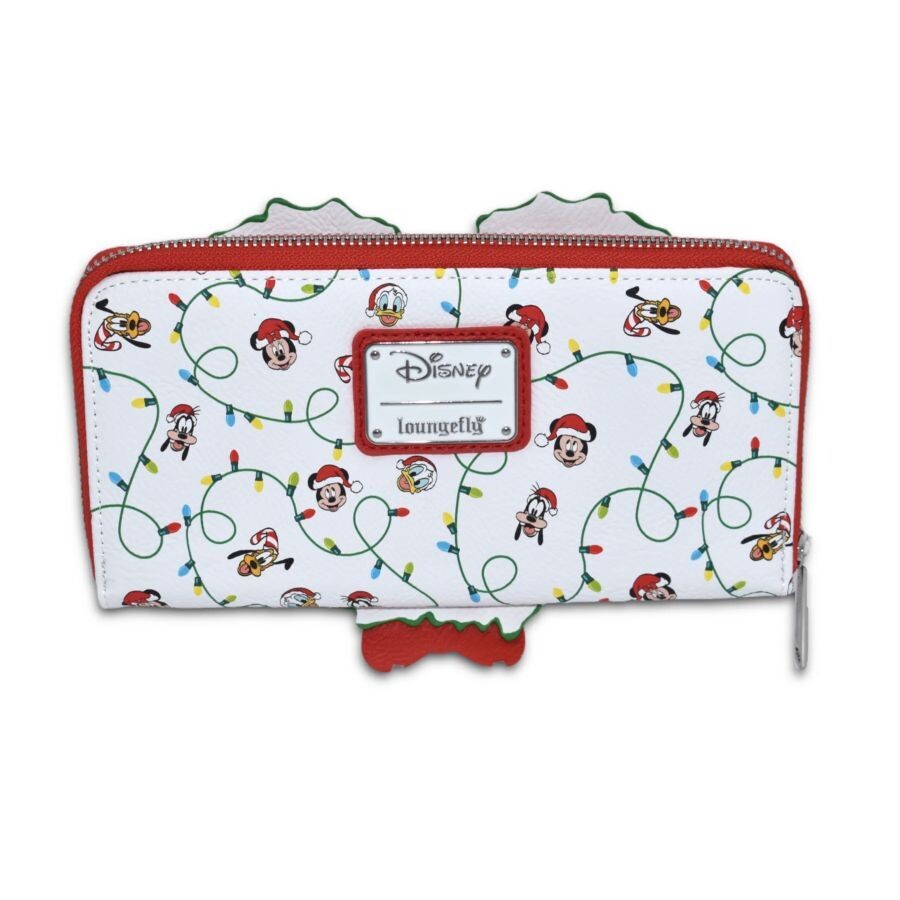 Loungefly Mickey, Minnie and Friends Wreath US Exclusive Zip Around Wallet Purse