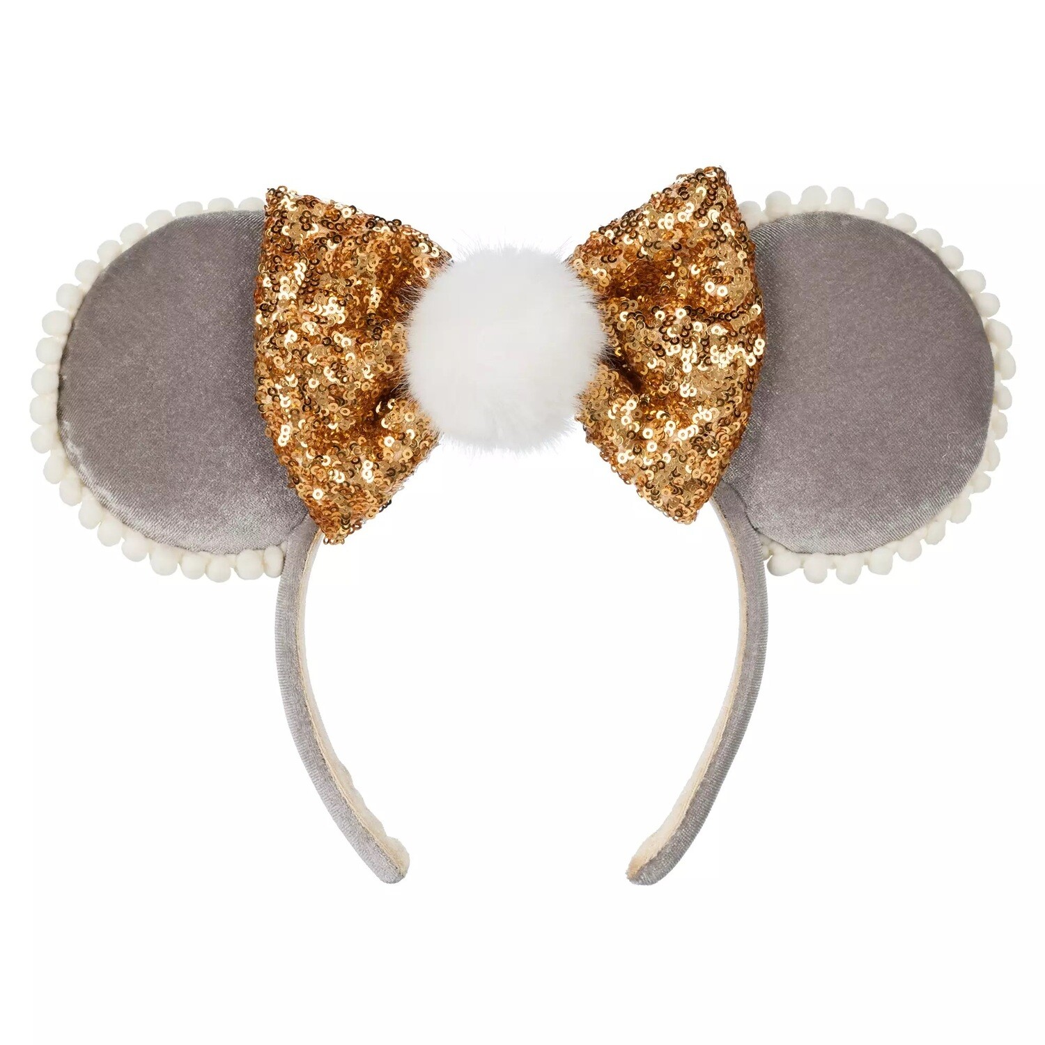 Minnie Mouse Christmas Ears Headband with Pom and Sequin Bow