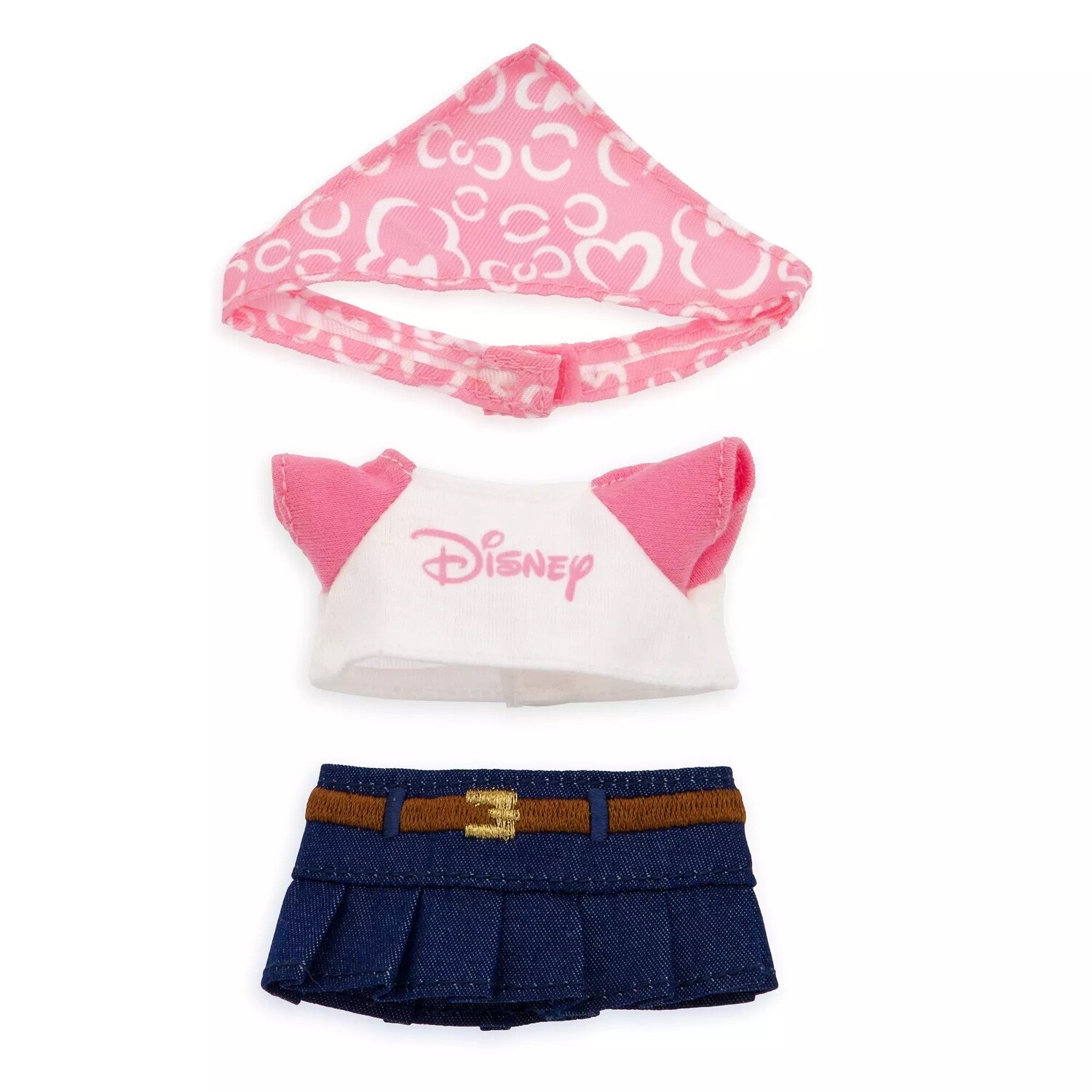 nuiMOs Outfit -Denim Skirt with Disney Logo T-Shirt and Pink Bandana