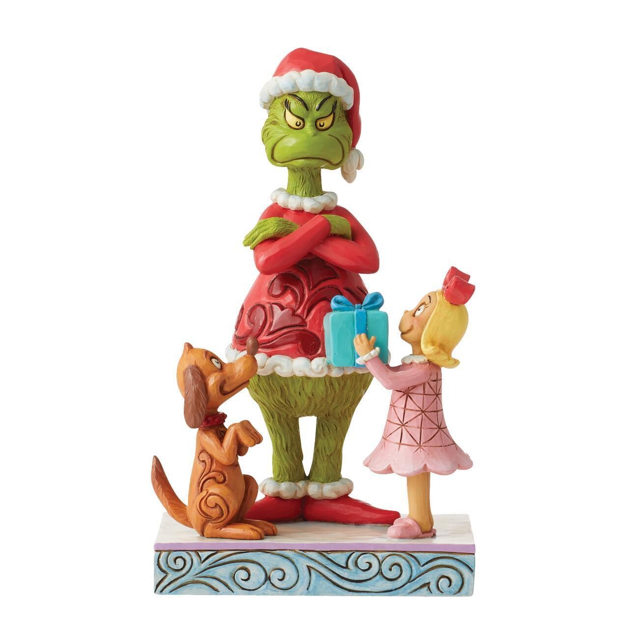 The Grinch by Jim Shore - Max and Cindy Giving Gift to Grinch