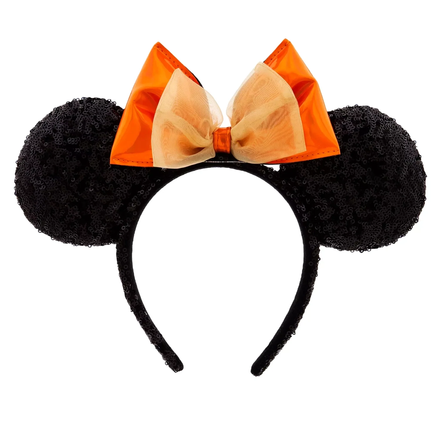 Minnie Mouse Orange Bow Sequin Ears Headband