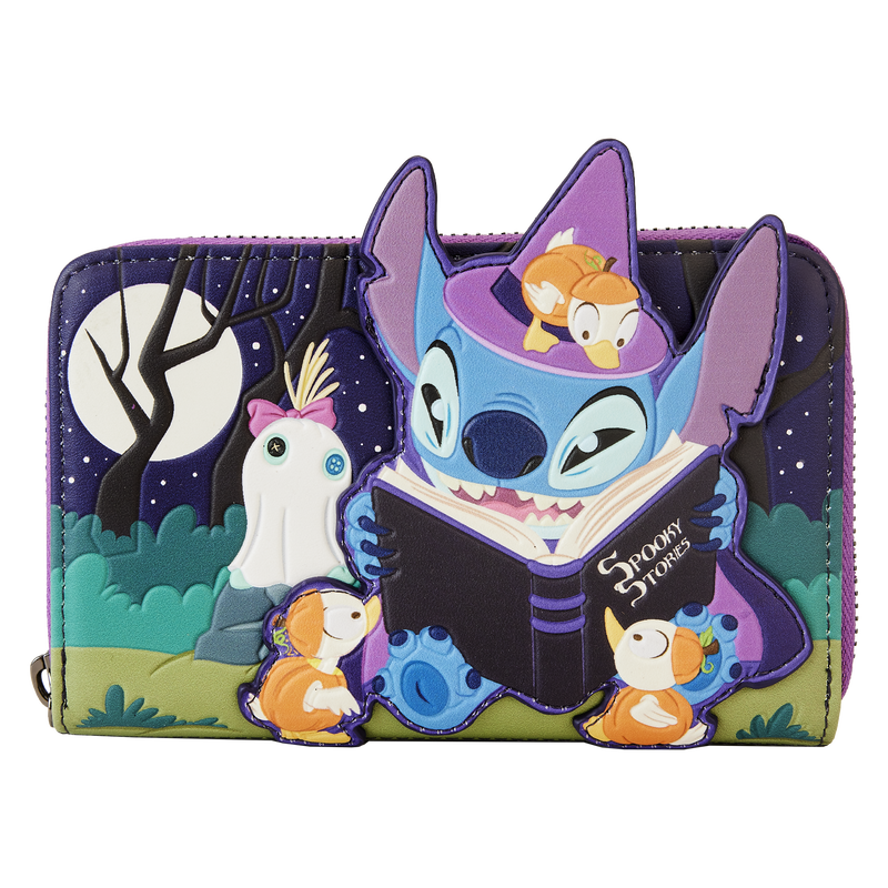 Loungefly Exclusive - Stitch Spooky Stories Halloween Glow Zip Around Wallet