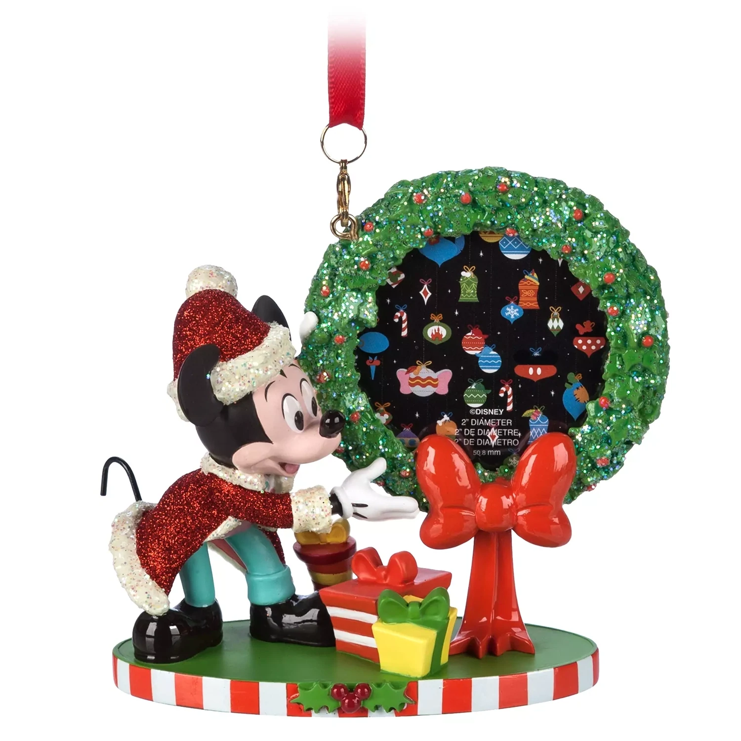 Santa Mickey Mouse Photo Frame Sketchbook Ornament