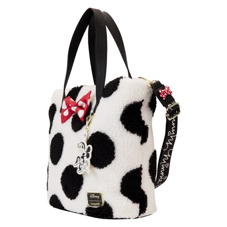 Loungefly Disney -  Minnie Rocks The Dots Sherpa Tote Bag