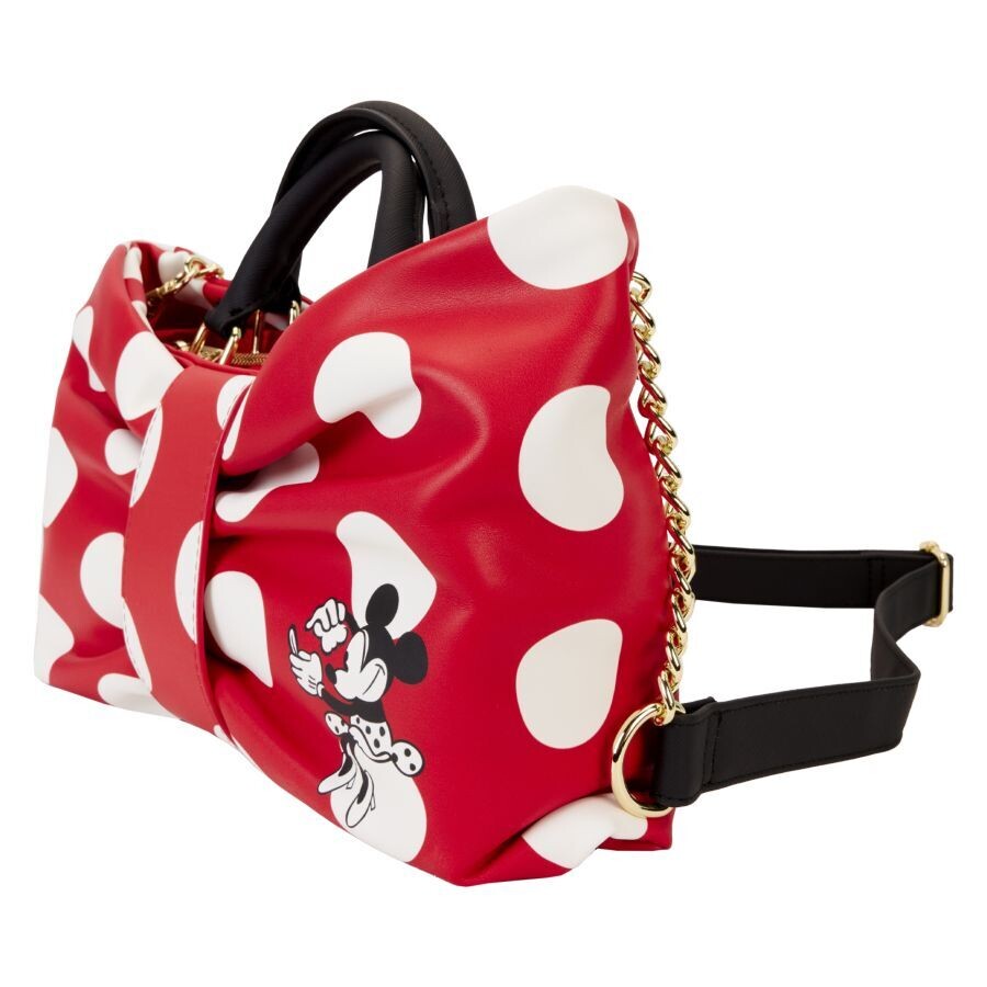 Loungefly Disney -  Minnie Rocks The Dots Figural Bow Crossbody
