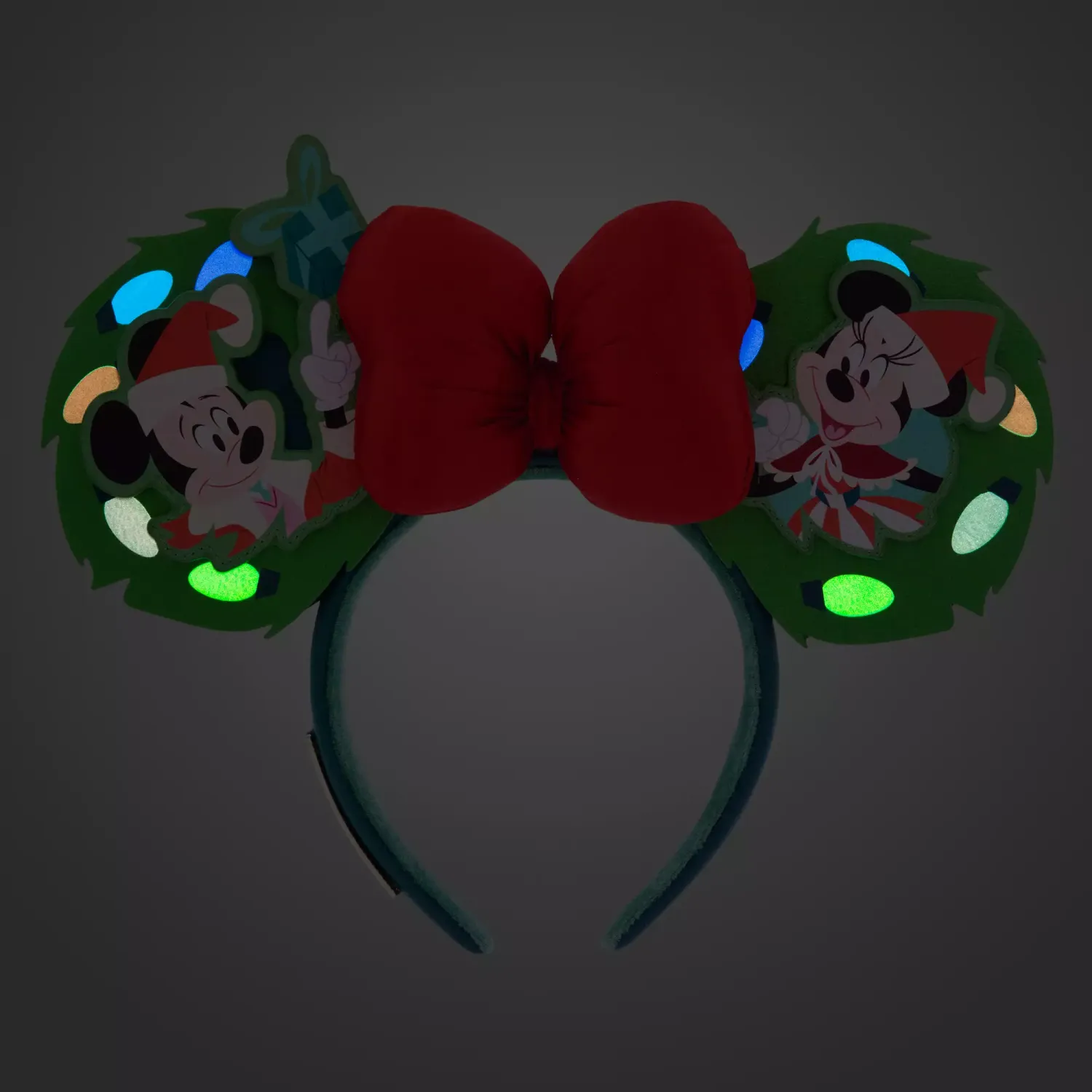 Mickey and Minnie Mouse Loungefly Glow-in-the-Dark Holiday Ears Headband