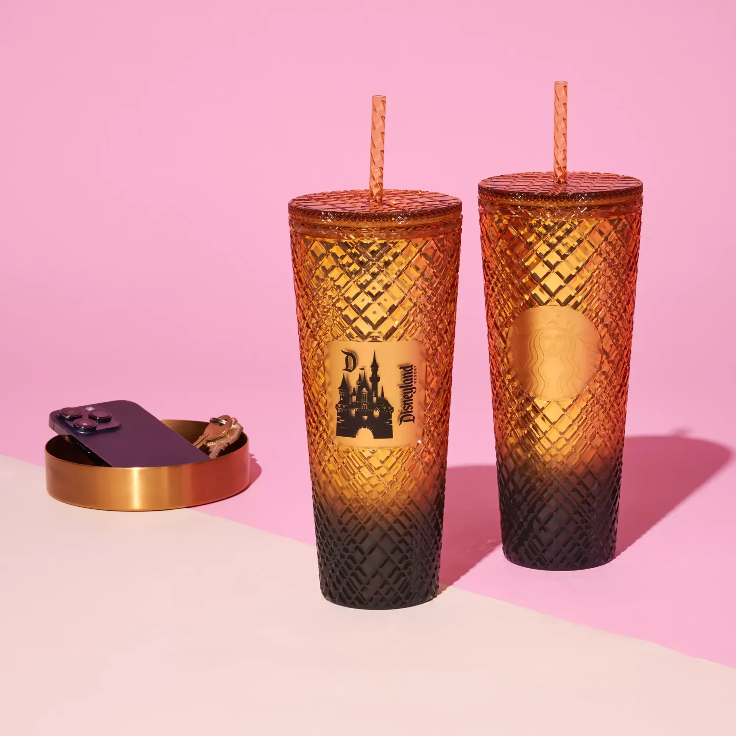 Disneyland Sleeping Beauty Castle Geometric Starbucks Tumbler with Straw
