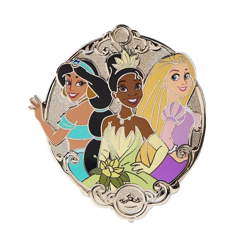 Disney Princess Tiana, Rapunzel, and Princess Jasmine Pin