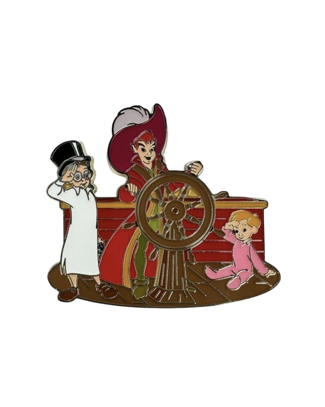 Peter Pan, John and Michael Flying the Jolly Roger Pin