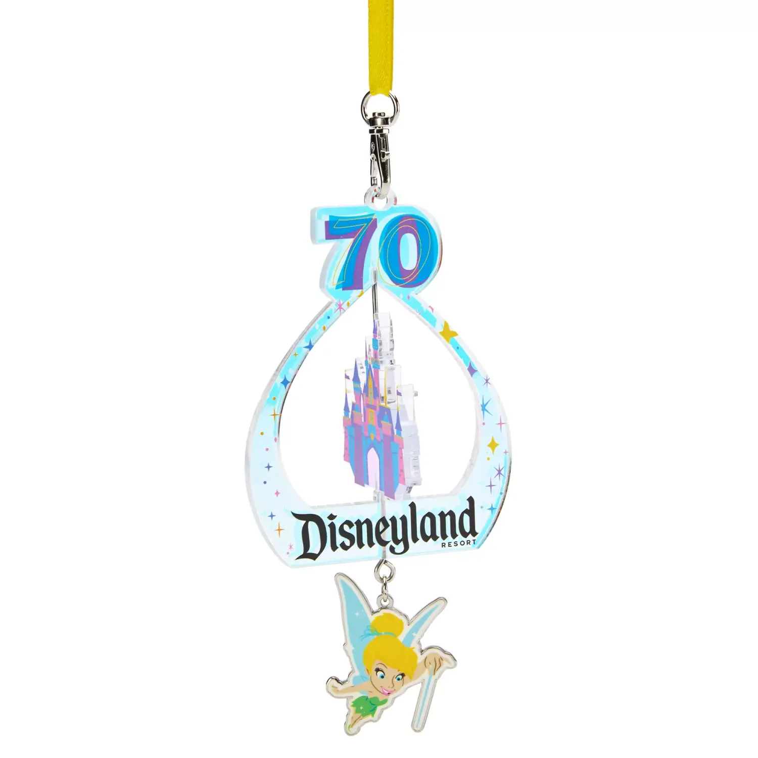 Disneyland 70th Anniversary - Tinker Bell and Sleeping Beauty Castle Mobile Ornament