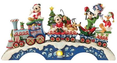 Disney Traditions by Jim Shore - Mickey &amp; Friends LED Musical Christmas Train -  Christmas Cheer On Track