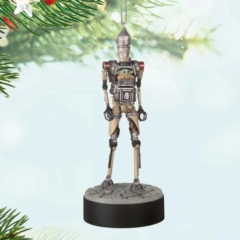 2025 Hallmark Keepsake Ornament - Star Wars™: The Mandalorian™ Grogu™ Operating IG-12™ Ornament With Sound