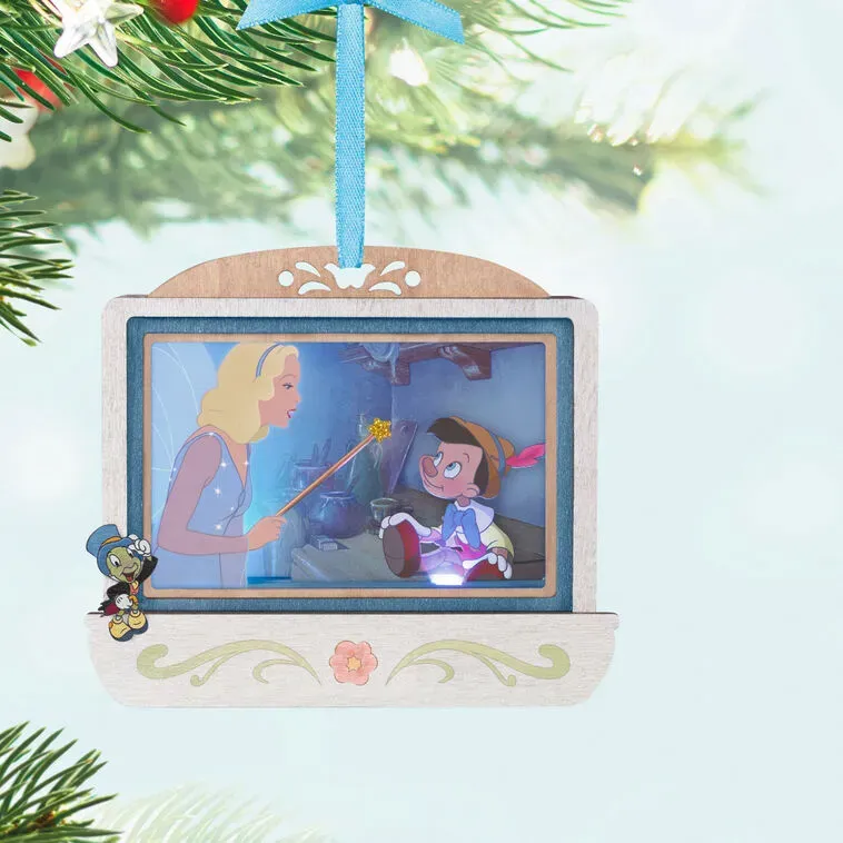 2025 Hallmark Keepsake Ornament - Pinocchio 85th Anniversary - Geppetto’s Wish Come True Papercraft With Light