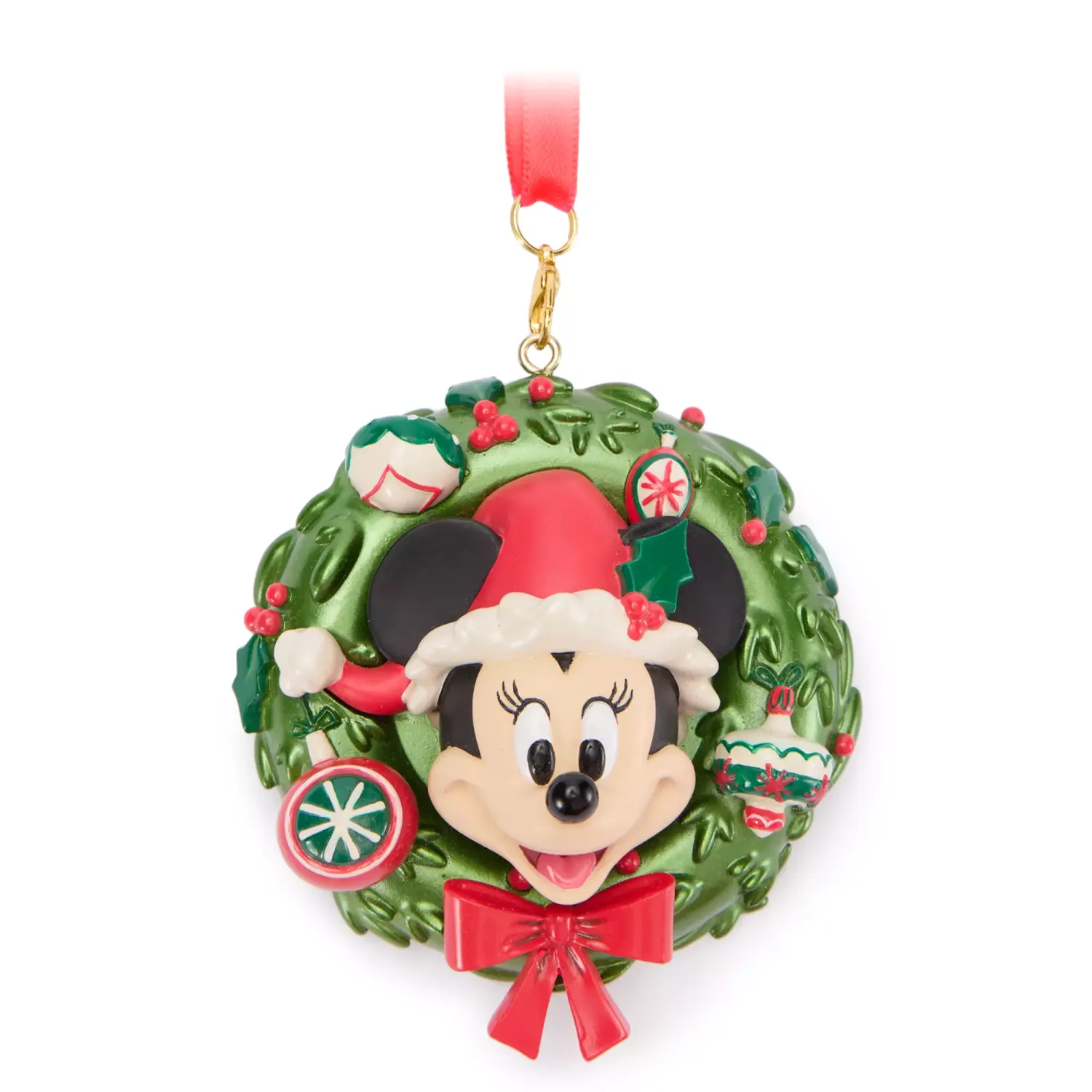 Mrs. Santa Minnie Mouse Holiday Wreath Ornament