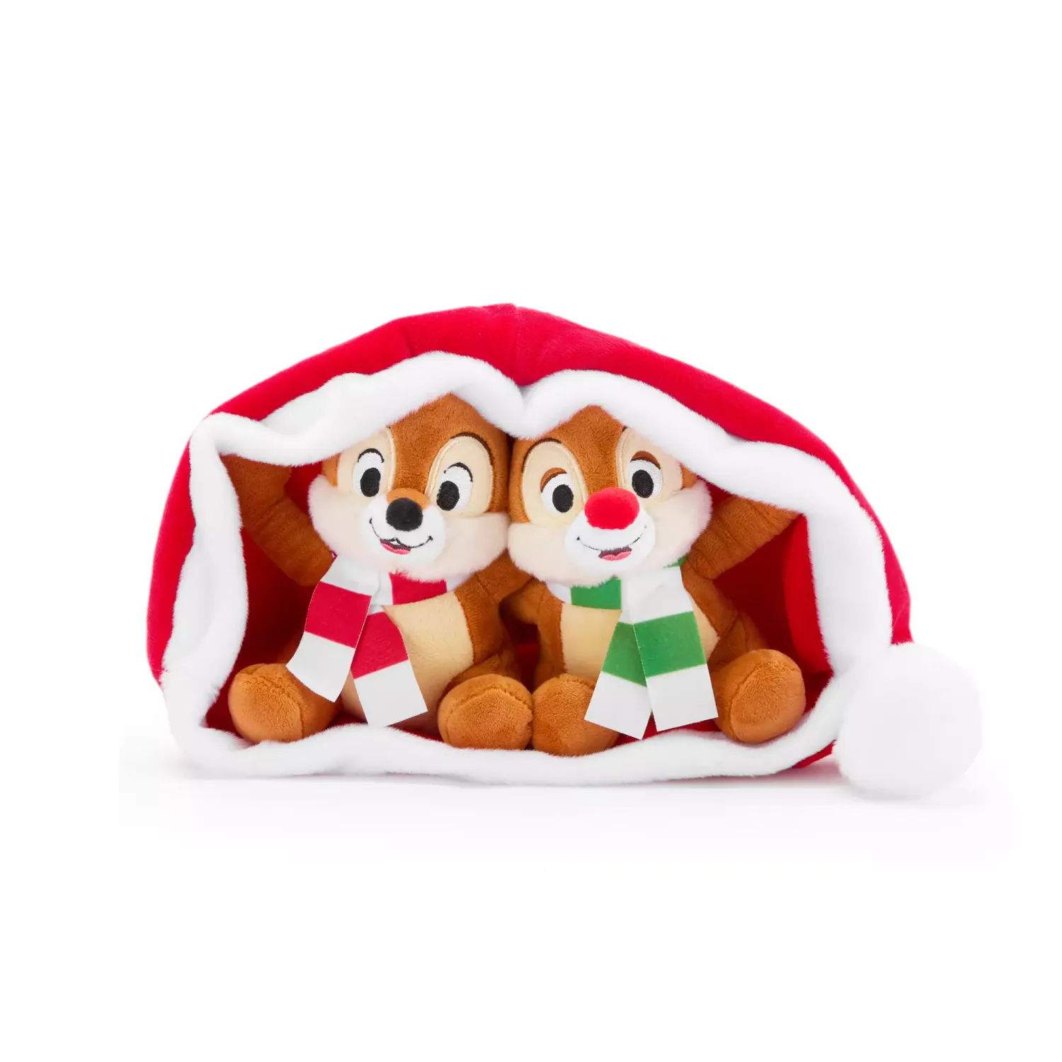 Chip &#39;n Dale Holiday Plush Set in Santa Hat - 13cm
