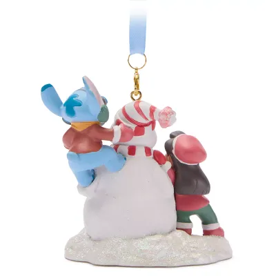 Lilo &amp; Stitch with Snowman Sketchbook Ornament