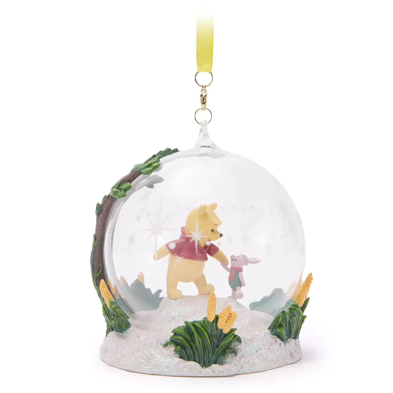 Winnie the Pooh and Piglet Glass Globe Sketchbook Ornament