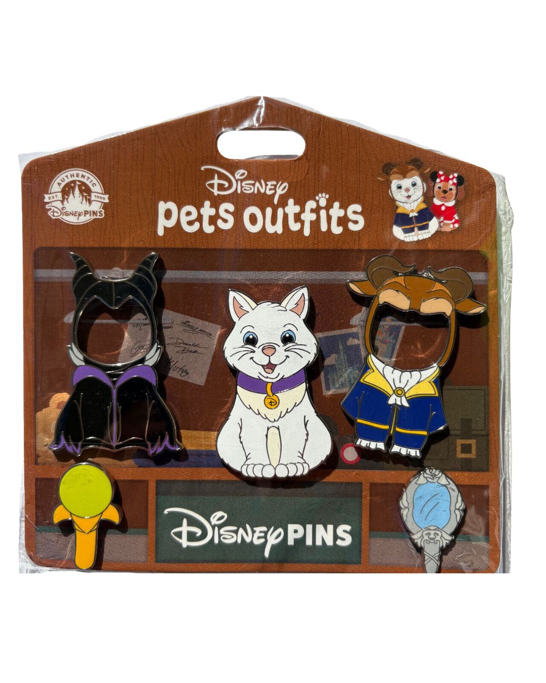 Disney Pets Outfits Duchess Pin Set with Maleficent and Beast Costumes